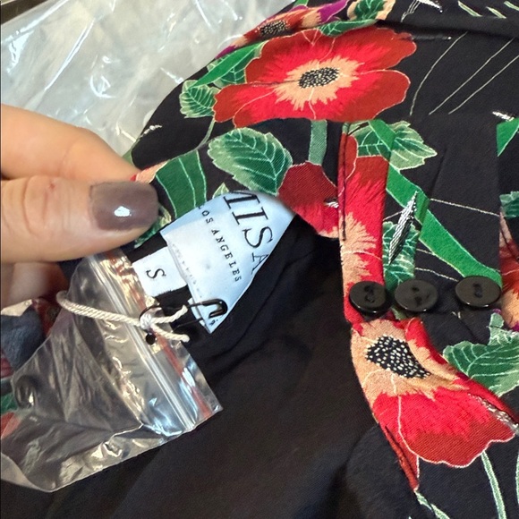 Misa Los Angeles Open Back Floral Maxi Dress NWT SMALL - Picture 4 of 7